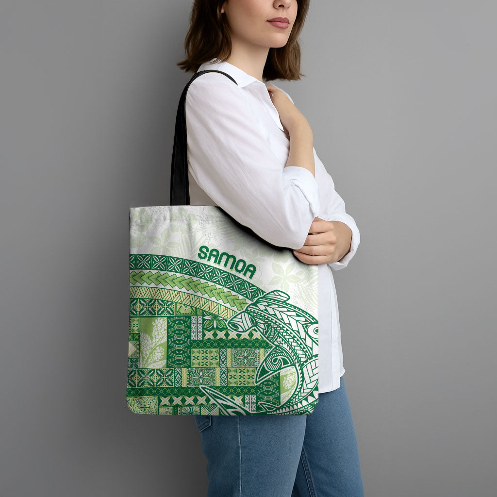Samoa Mamanu Siapo Forest Green Tote Bag Tatau Malie