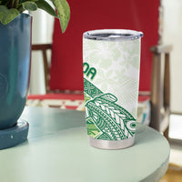 Samoa Mamanu Siapo Forest Green Tumbler Cup Tatau Malie