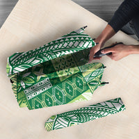 Samoa Mamanu Siapo Forest Green Umbrella Tatau Malie
