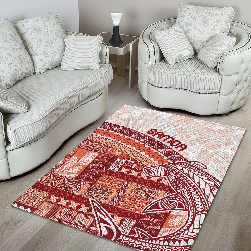 Samoa Mamanu Siapo Crimson Area Rug Tatau Malie