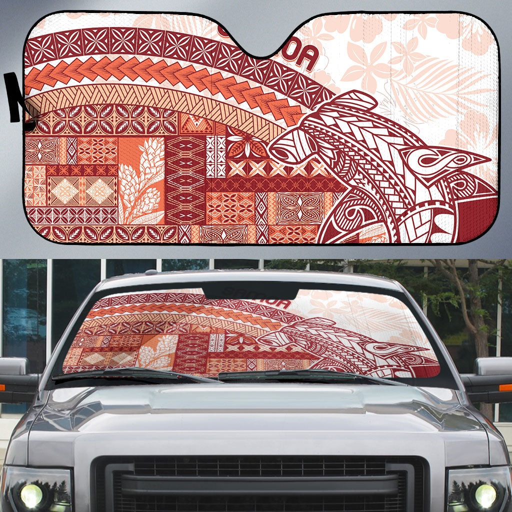 Samoa Mamanu Siapo Crimson Auto Sun Shade Tatau Malie