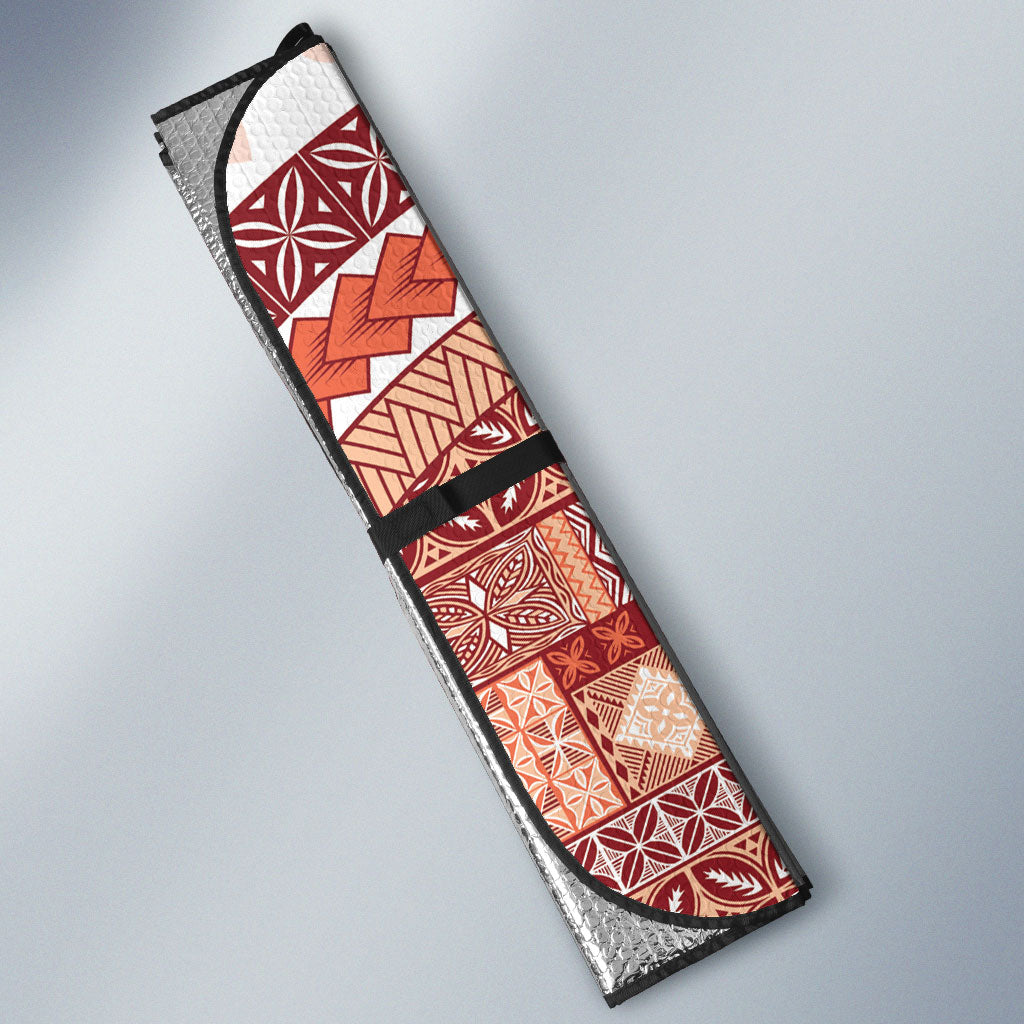 Samoa Mamanu Siapo Crimson Auto Sun Shade Tatau Malie