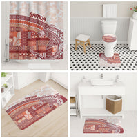 Samoa Mamanu Siapo Crimson Bathroom Set Tatau Malie