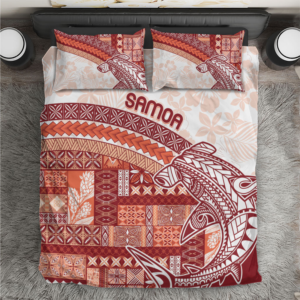 Samoa Mamanu Siapo Crimson Bedding Set Tatau Malie
