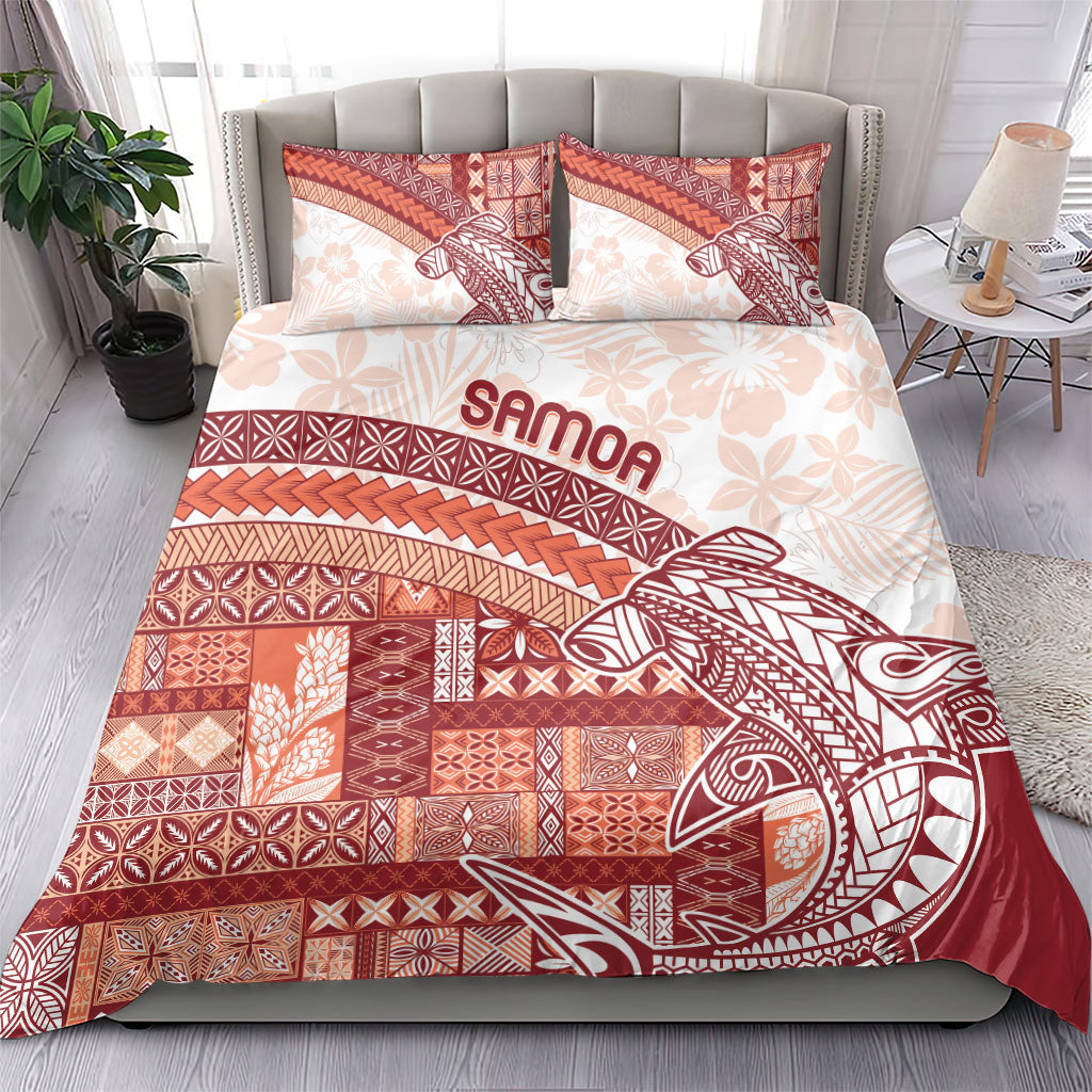 Samoa Mamanu Siapo Crimson Bedding Set Tatau Malie