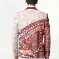 Samoa Mamanu Siapo Crimson Blazer Tatau Malie