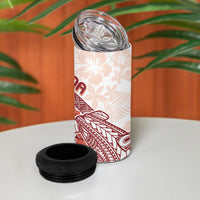 Samoa Mamanu Siapo Crimson 4 in 1 Can Cooler Tumbler Tatau Malie