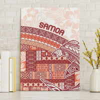 Samoa Mamanu Siapo Crimson Canvas Wall Art Tatau Malie