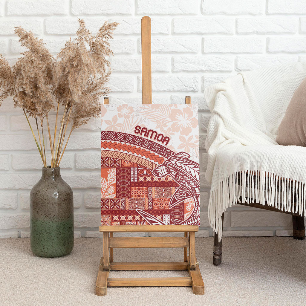 Samoa Mamanu Siapo Crimson Canvas Wall Art Tatau Malie