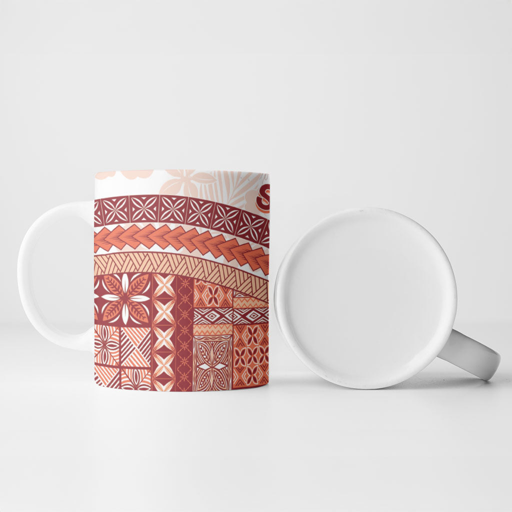 Samoa Mamanu Siapo Crimson Ceramic Mug Tatau Malie