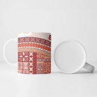 Samoa Mamanu Siapo Crimson Ceramic Mug Tatau Malie