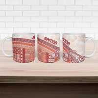 Samoa Mamanu Siapo Crimson Ceramic Mug Tatau Malie
