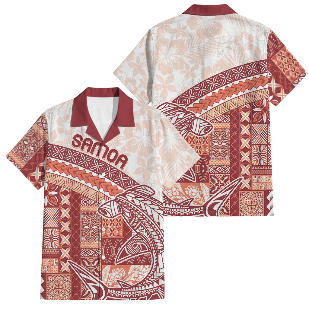 Samoa Mamanu Siapo Crimson Family Matching Off Shoulder Maxi Dress and Hawaiian Shirt Tatau Malie