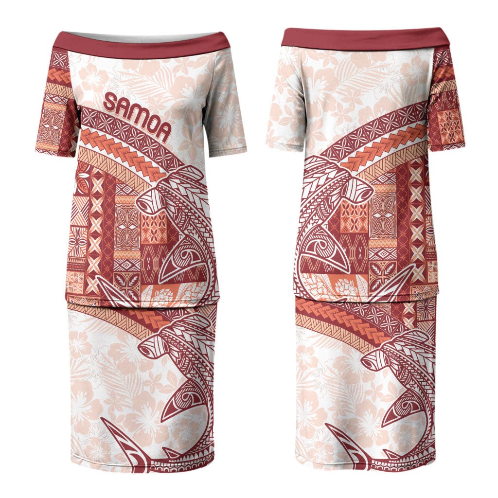 Samoa Mamanu Siapo Crimson Family Matching Puletasi and Hawaiian Shirt Tatau Malie