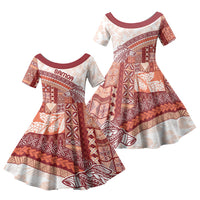 Samoa Mamanu Siapo Crimson Family Matching Puletasi and Hawaiian Shirt Tatau Malie