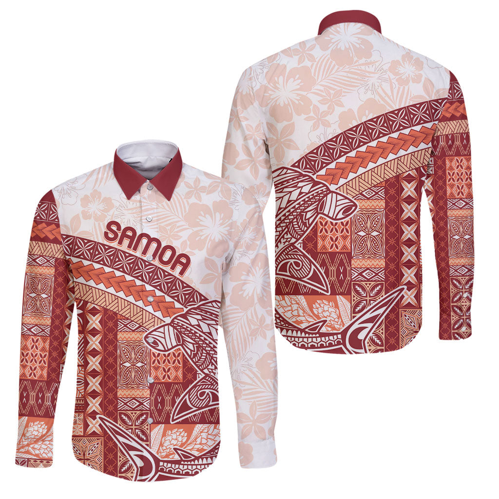 Samoa Mamanu Siapo Crimson Family Matching Summer Maxi Dress and Hawaiian Shirt Tatau Malie