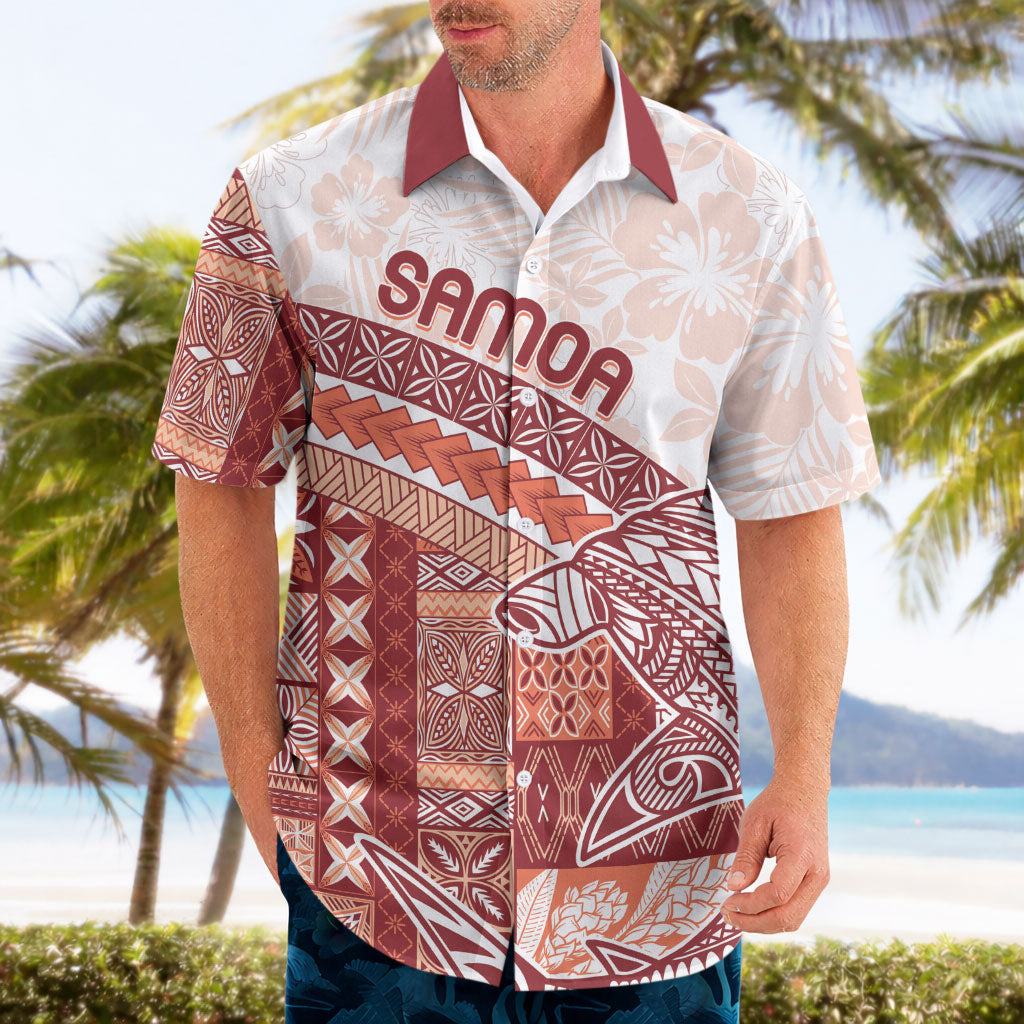 Samoa Mamanu Siapo Crimson Hawaiian Shirt Tatau Malie