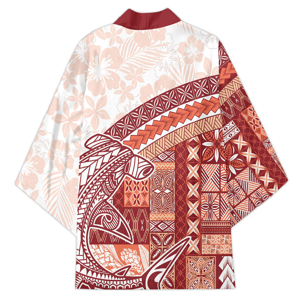 Samoa Mamanu Siapo Crimson Kimono Tatau Malie
