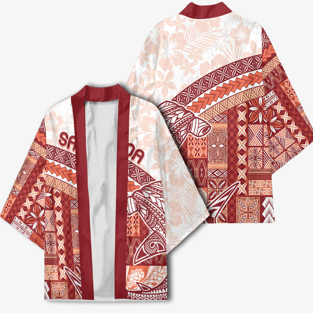 Samoa Mamanu Siapo Crimson Kimono Tatau Malie