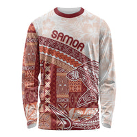 Samoa Mamanu Siapo Crimson Long Sleeve Shirt Tatau Malie