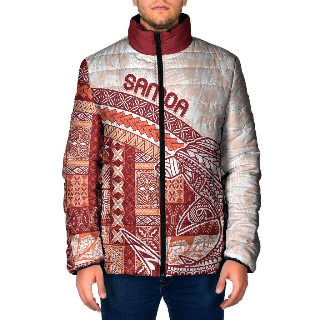 Samoa Mamanu Siapo Crimson Padded Jacket Tatau Malie