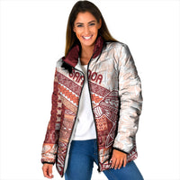 Samoa Mamanu Siapo Crimson Padded Jacket Tatau Malie