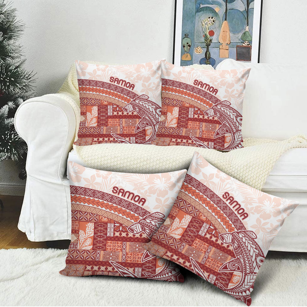 Samoa Mamanu Siapo Crimson Pillow Cover Tatau Malie