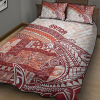 Samoa Mamanu Siapo Crimson Quilt Bed Set Tatau Malie