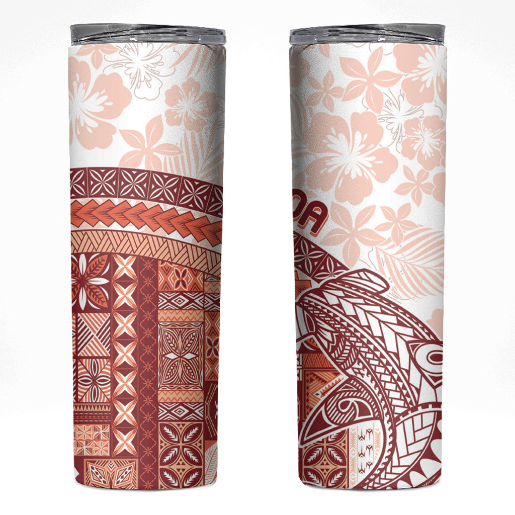 Samoa Mamanu Siapo Crimson Skinny Tumbler Tatau Malie