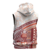 Samoa Mamanu Siapo Crimson Sleeveless Hoodie Tatau Malie
