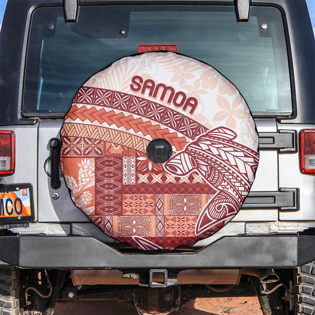 Samoa Mamanu Siapo Crimson Spare Tire Cover Tatau Malie