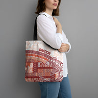 Samoa Mamanu Siapo Crimson Tote Bag Tatau Malie