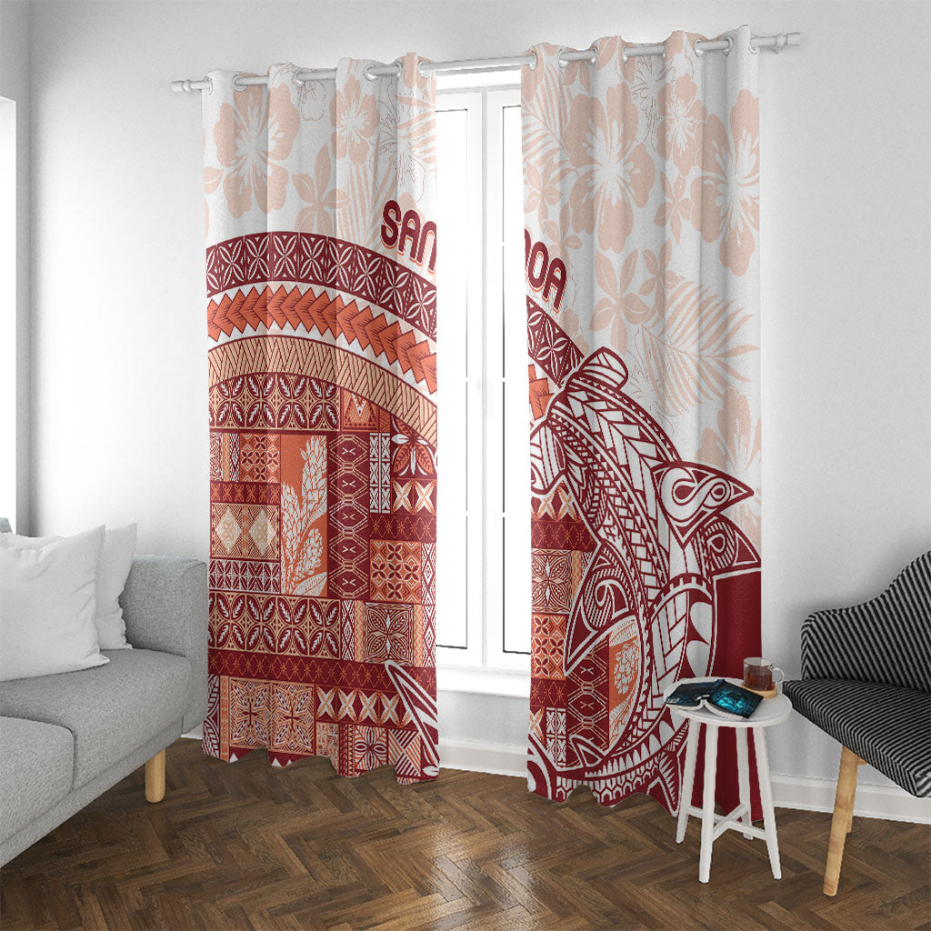 Samoa Mamanu Siapo Crimson Window Curtain Tatau Malie