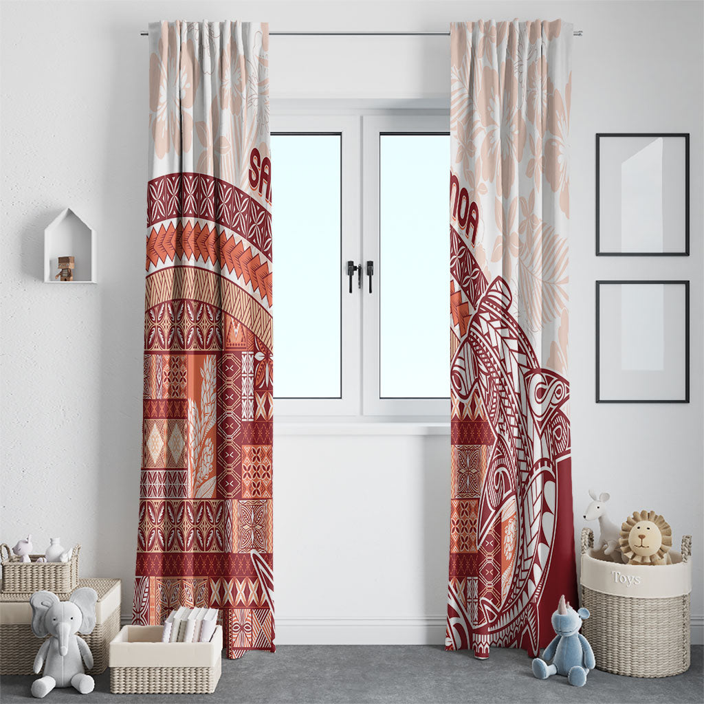 Samoa Mamanu Siapo Crimson Window Curtain Tatau Malie