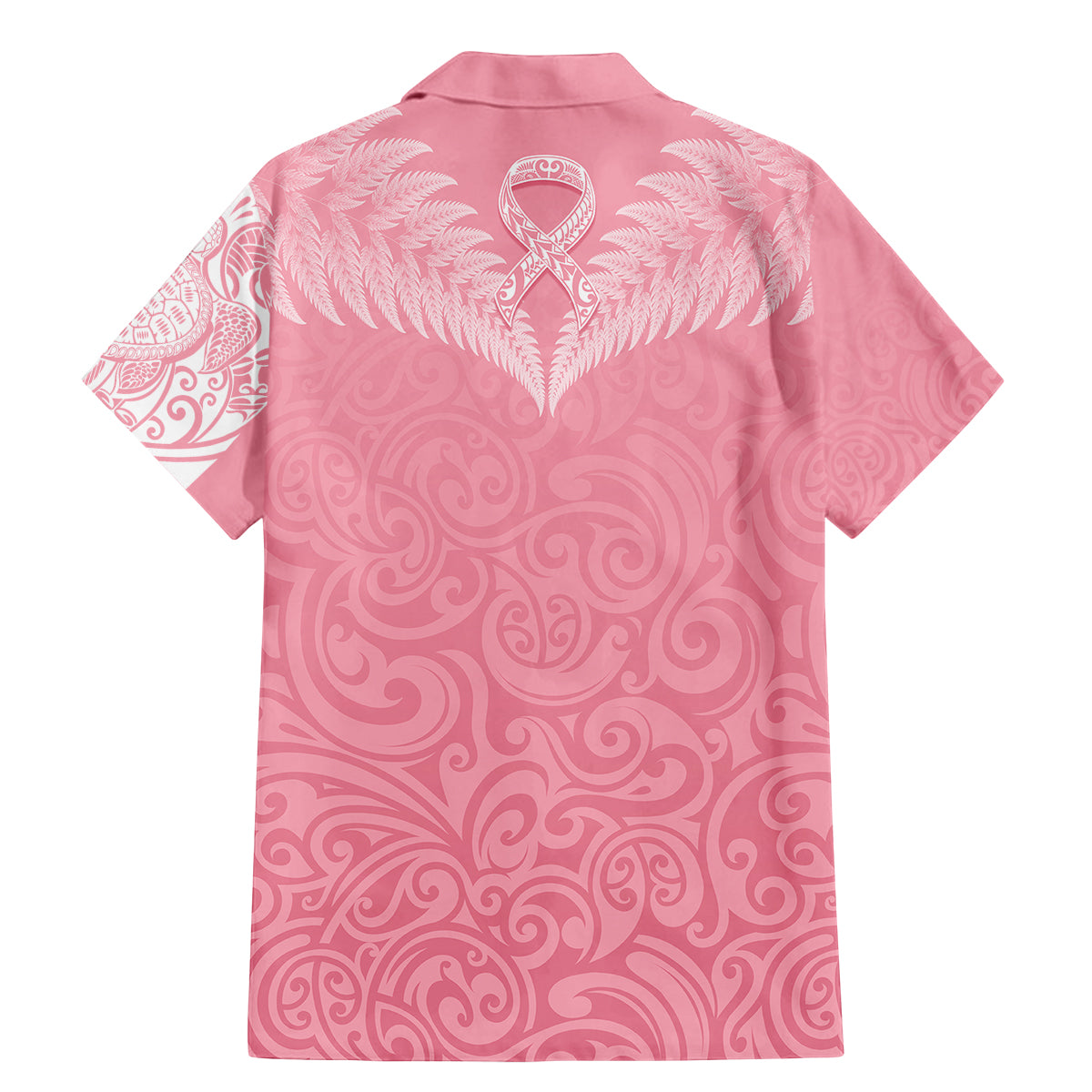Personalised New Zealand Family Matching Mermaid Dress and Hawaiian Shirt Pink Ribbon Tattoo Mix Silver Fern LT7 - Polynesian Pride