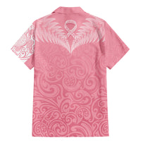 Personalised New Zealand Family Matching Mermaid Dress and Hawaiian Shirt Pink Ribbon Tattoo Mix Silver Fern LT7 - Polynesian Pride