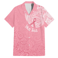 Personalised New Zealand Family Matching Off Shoulder Long Sleeve Dress and Hawaiian Shirt Pink Ribbon Tattoo Mix Silver Fern LT7 Dad's Shirt - Short Sleeve Pink - Polynesian Pride