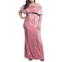 Personalised New Zealand Family Matching Off Shoulder Maxi Dress and Hawaiian Shirt Pink Ribbon Tattoo Mix Silver Fern LT7 Dad's Shirt - Long Sleeve Pink - Polynesian Pride