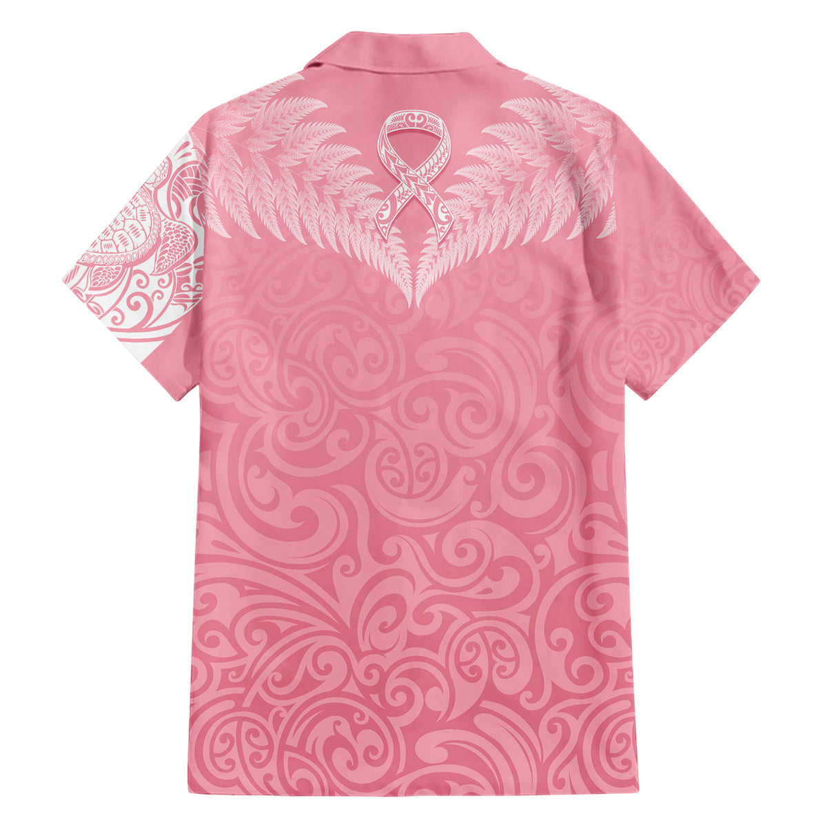 Personalised New Zealand Family Matching Short Sleeve Bodycon Dress and Hawaiian Shirt Pink Ribbon Tattoo Mix Silver Fern LT7 - Polynesian Pride