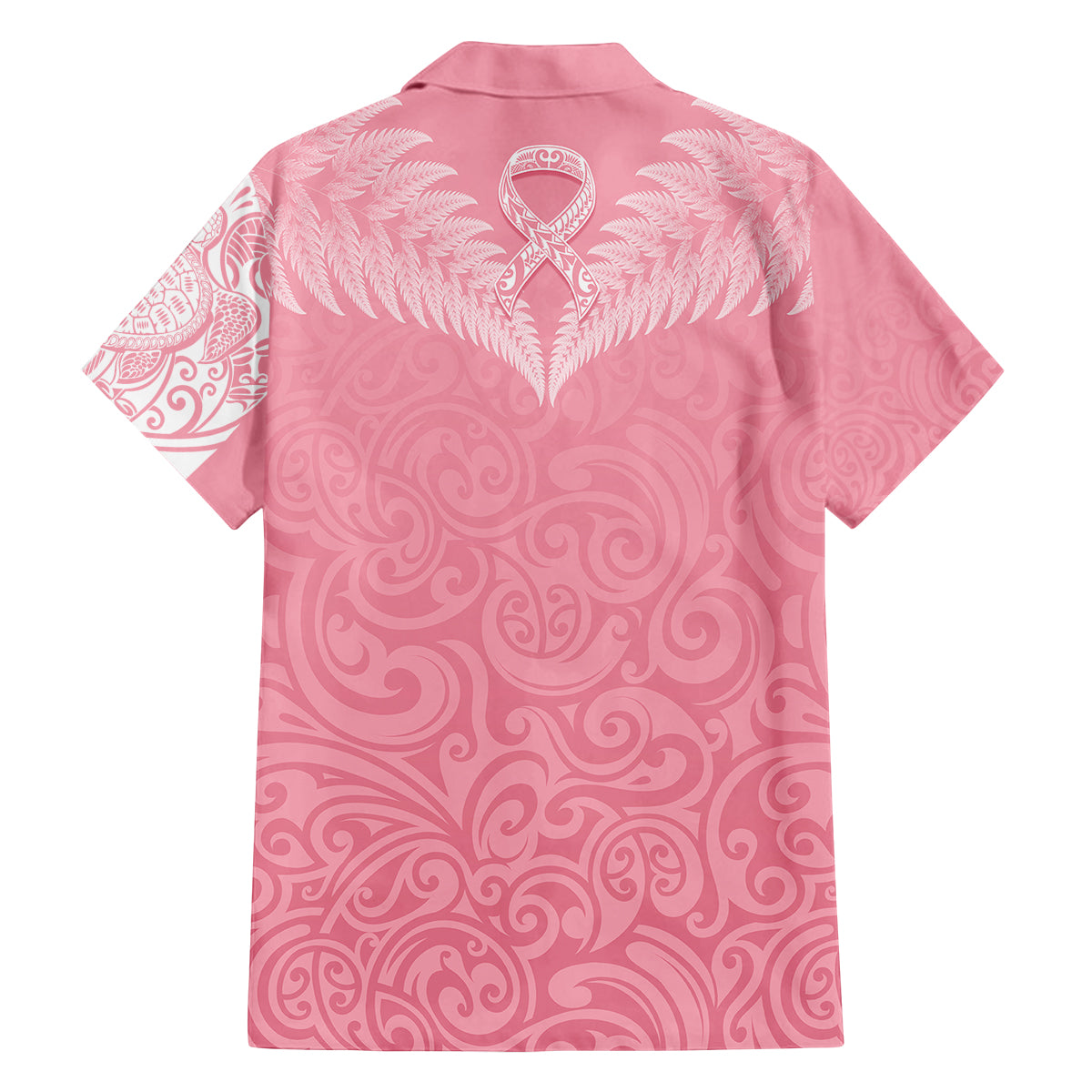 Personalised New Zealand Family Matching Tank Maxi Dress and Hawaiian Shirt Pink Ribbon Tattoo Mix Silver Fern LT7 - Polynesian Pride