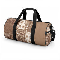 Tonga Ngatu Kupesi Brown Tapa Duffle Bag Koe Otua Mo Tonga Ko Hoku Tofia LT7 - Polynesian Pride