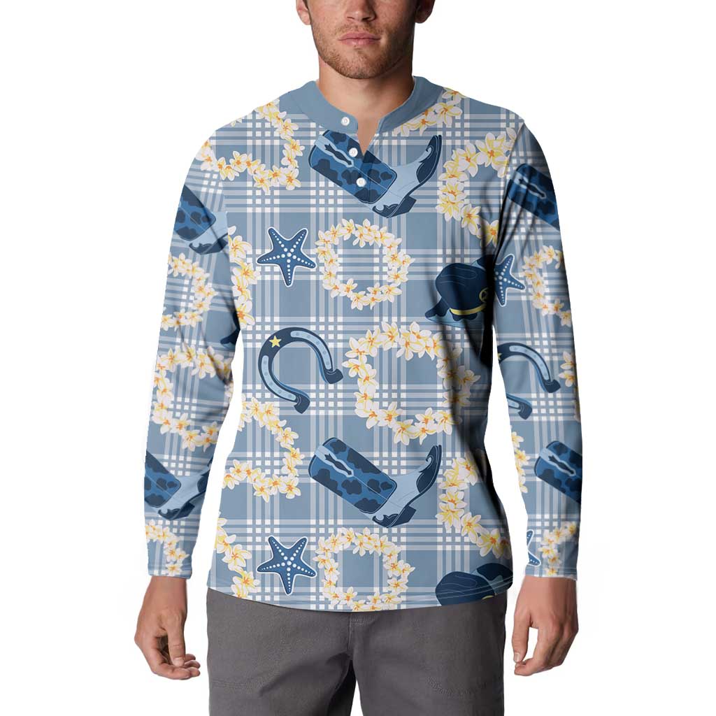 Aloha Hawaii Paniolo Jeans Palaka Button Sweatshirt Coastal Rodeo - Polynesian Pride