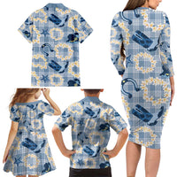 Aloha Hawaii Paniolo Jeans Palaka Family Matching Long Sleeve Bodycon Dress and Hawaiian Shirt Coastal Rodeo LT7 - Polynesian Pride