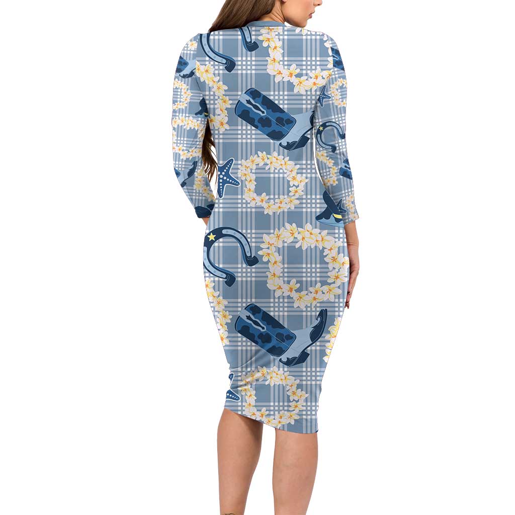 Aloha Hawaii Paniolo Jeans Palaka Family Matching Long Sleeve Bodycon Dress and Hawaiian Shirt Coastal Rodeo LT7 - Polynesian Pride