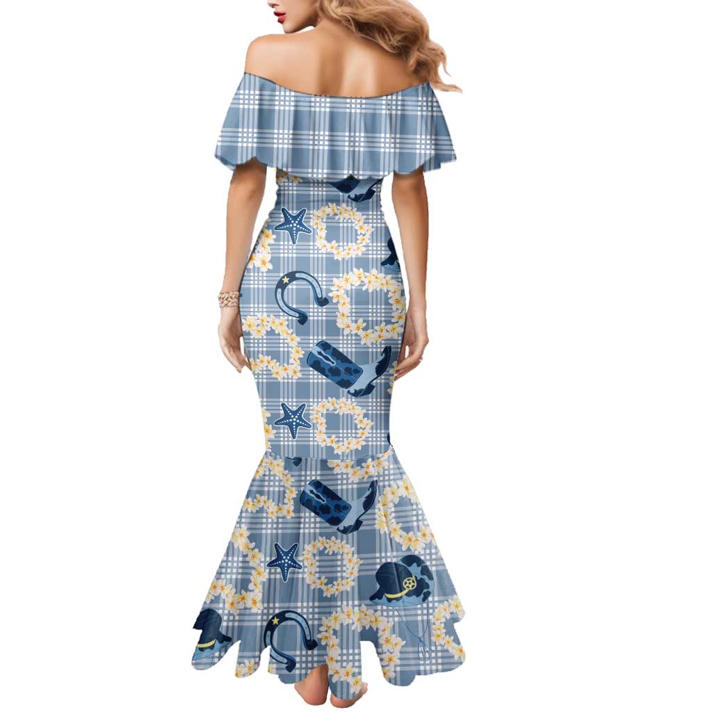 Aloha Hawaii Paniolo Jeans Palaka Family Matching Mermaid Dress and Hawaiian Shirt Coastal Rodeo LT7 - Polynesian Pride