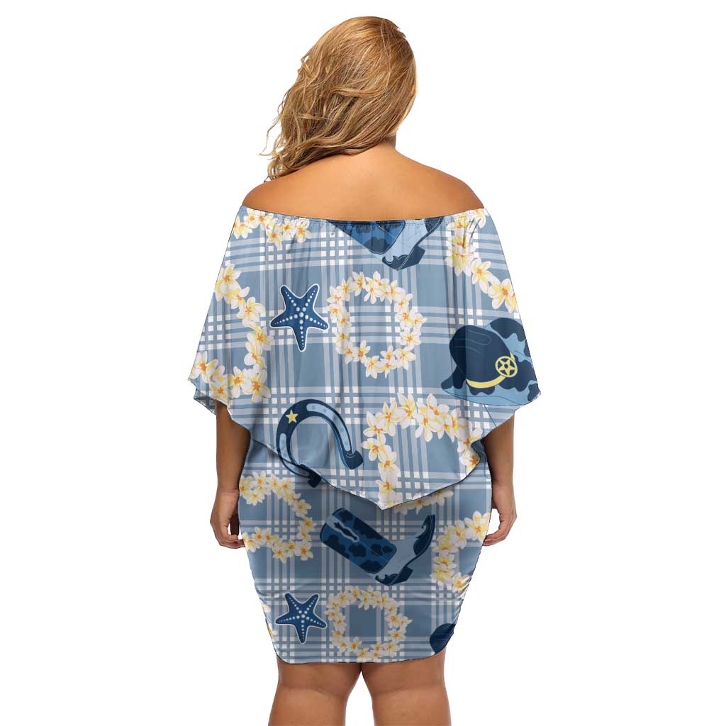 Aloha Hawaii Paniolo Jeans Palaka Family Matching Off Shoulder Short Dress and Hawaiian Shirt Coastal Rodeo LT7 - Polynesian Pride