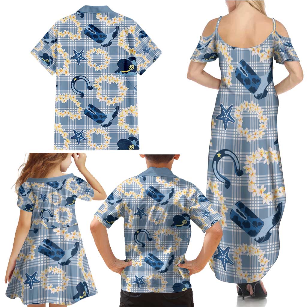Aloha Hawaii Paniolo Jeans Palaka Family Matching Summer Maxi Dress and Hawaiian Shirt Coastal Rodeo LT7 - Polynesian Pride