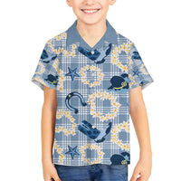Aloha Hawaii Paniolo Jeans Palaka Family Matching Summer Maxi Dress and Hawaiian Shirt Coastal Rodeo LT7 Son's Shirt Pastel Blue - Polynesian Pride