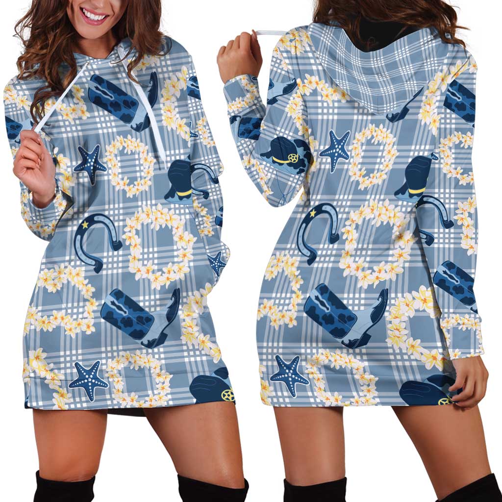 Aloha Hawaii Paniolo Jeans Palaka Hoodie Dress Coastal Rodeo - Polynesian Pride