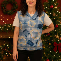 Aloha Hawaii Paniolo Jeans Palaka Christmas Knitted V-Neck Vest Coastal Rodeo - Polynesian Pride